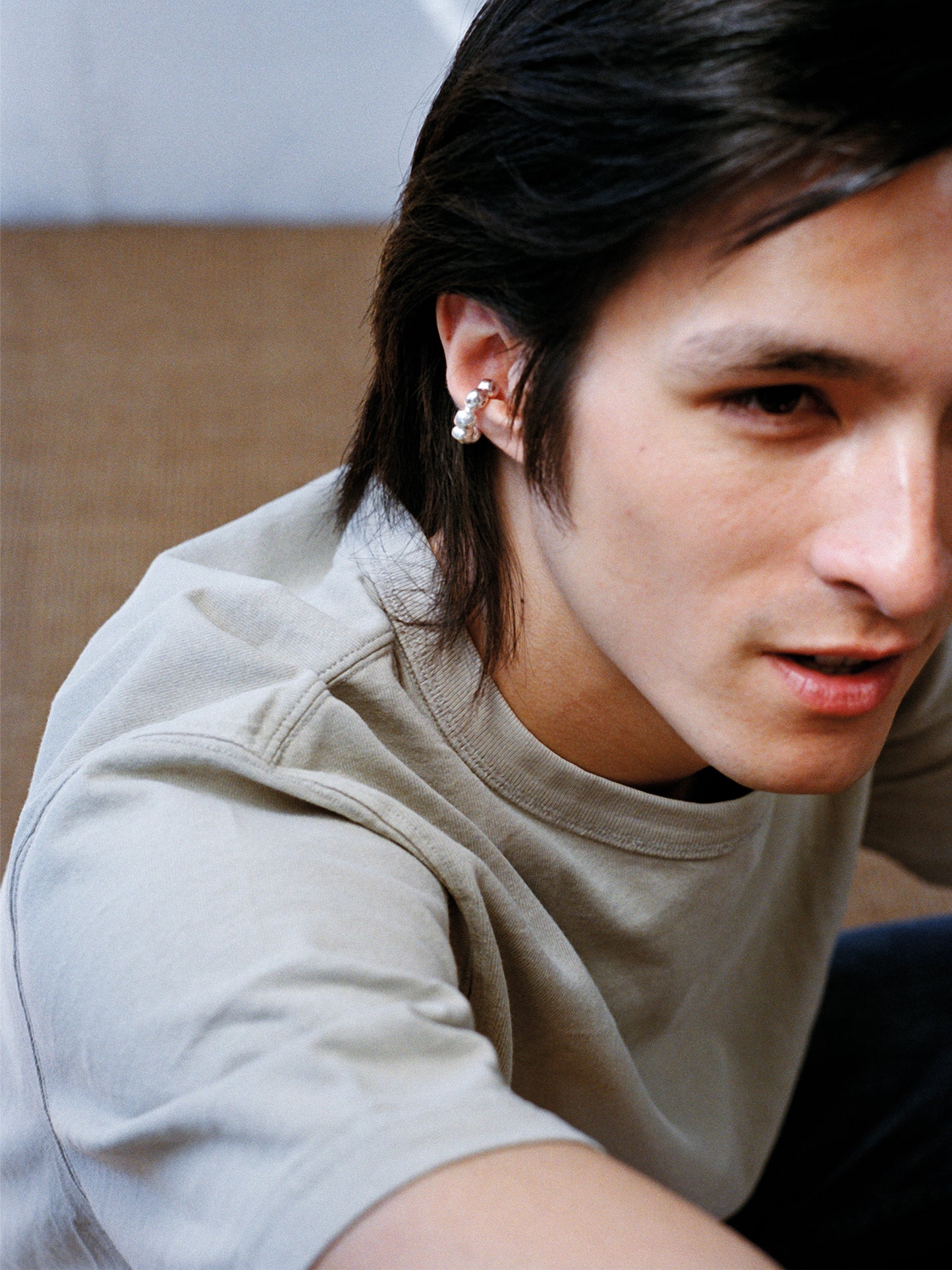 Cuff d’oreille minimaliste Pépites Big en argent recyclé 925, bijou contemporain et affirmé – Osmo Paris