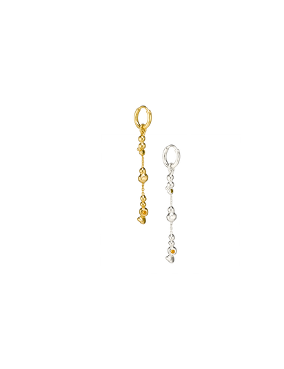 Boucle d’oreille Mobile en argent recyclé 925 et vermeil sertie de pierres fines naturelles, bijou éthique – Osmo Paris