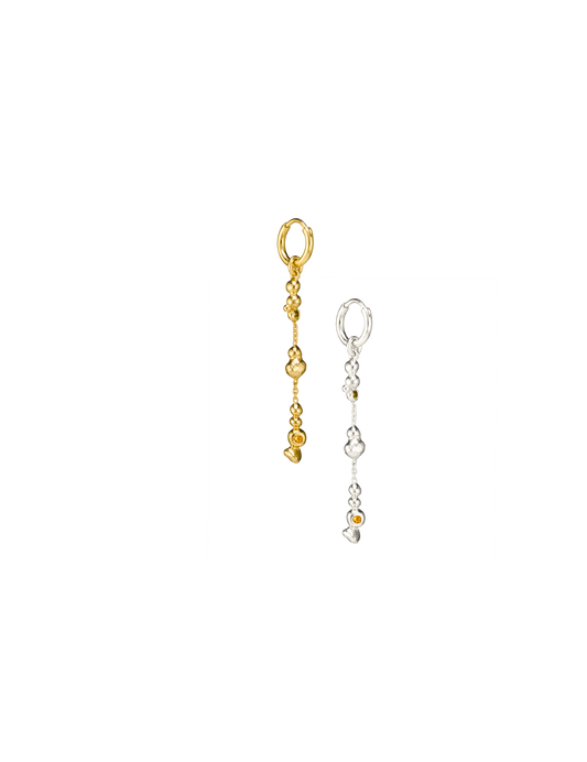 Boucle d’oreille Mobile en argent recyclé 925 et vermeil sertie de pierres fines naturelles, bijou éthique – Osmo Paris