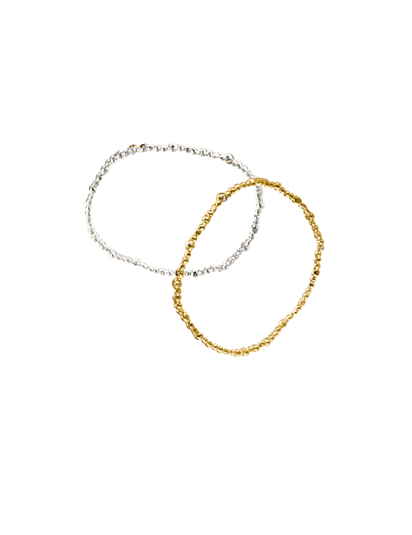 Bracelet minimaliste en argent recyclé 925 et vermeil serti de pierres fines naturelles aux tons ocres et olives – Osmo Paris