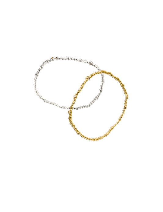 Bracelet minimaliste en argent recyclé 925 et vermeil serti de pierres fines naturelles aux tons ocres et olives – Osmo Paris