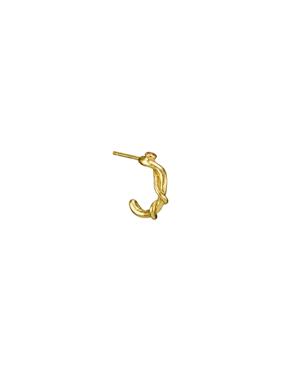 Boucle d’oreille Courbe en vermeil sur argent recyclé 925 sertie de pierre fine naturelle, bijou éthique – Osmo Paris