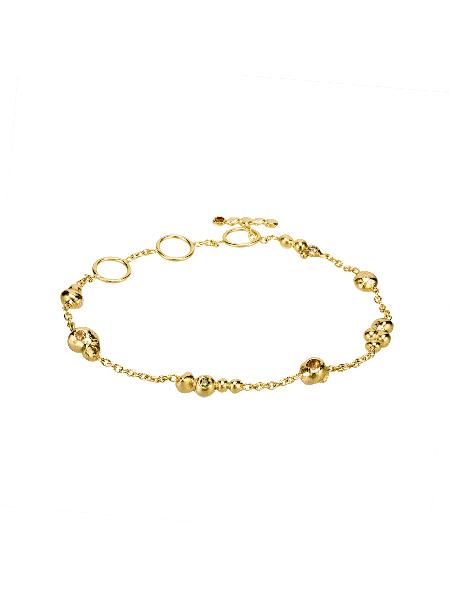 Bracelet Mobile en argent recyclé 925 et vermeil serti de pierres fines naturelles, bijou éthique – Osmo Paris