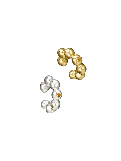 Cuff d’oreille Pépites Big en argent recyclé 925 et vermeil serti de pierres fines naturelles, bijou éthique – Osmo Paris