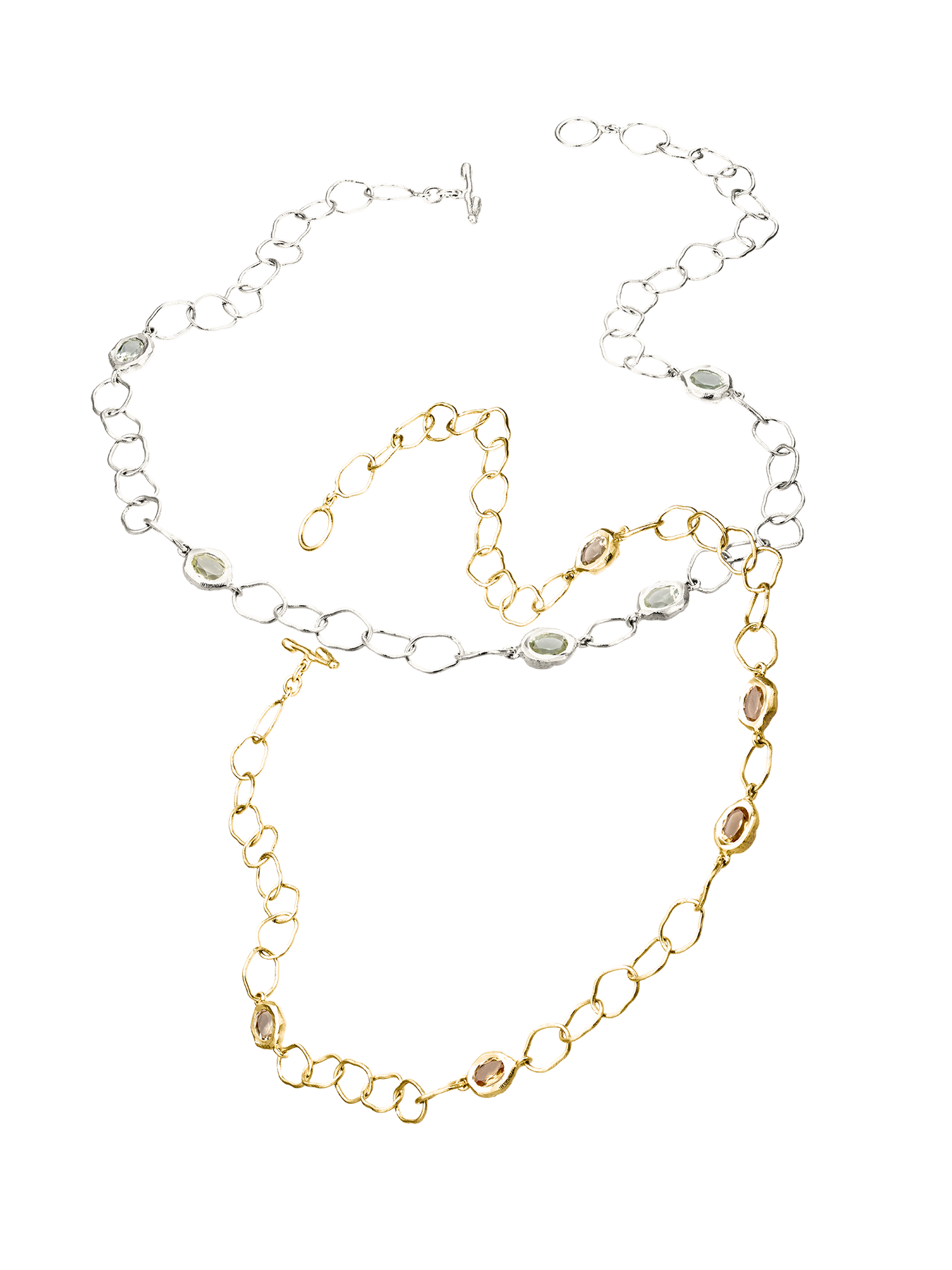 Collier minimaliste en argent recyclé 925 et vermeil serti de pierres fines citron, bijou éthique – Osmo Paris